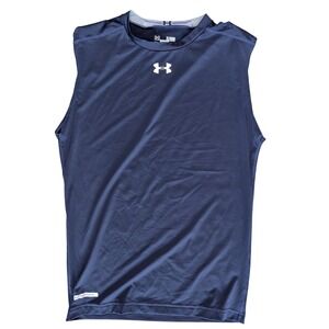 Under Armour mens extra large compression heatgear sleeveless tank top navy blue